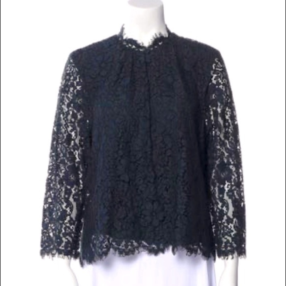 Joie Elline Lace Mock Neck Blouse